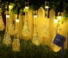 Kültéri napelemes LED fényfüzér, kerti fényfüzér és hangulat világítás,  MLED100EMF Melegfehér Esőcsepp