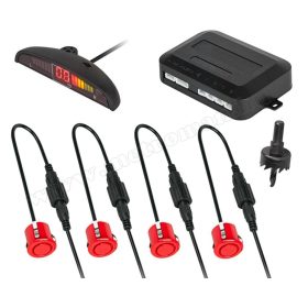   Tolatóradar Extra szenzorral, LED kijelzővel MM-0104R Piros