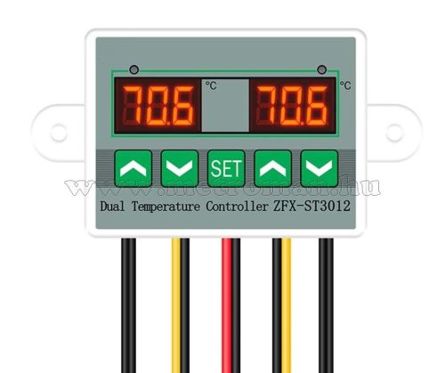 Dupla hőmérős 2 kimenetes 230 Voltos hőmérséklet kapcsoló -50 - +110 Cfok MM3012-230V