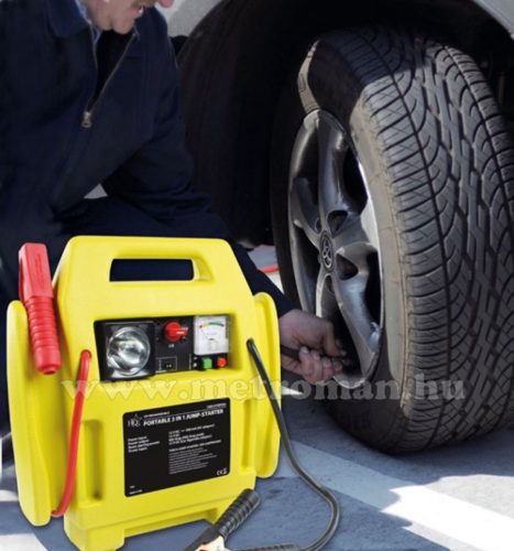 Hordozható gyorsindító, Bikázó beépített akkuval és autós kompresszorral M591