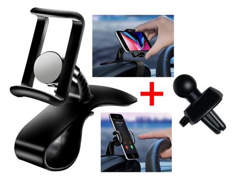 Autós szellőzőrácsra és műszerfalra csíptethető telefontartó MM6814