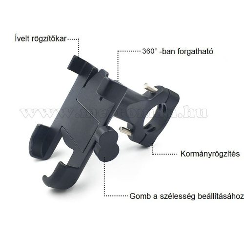 Alumínium motoros telefontartó, fekete MM7377B