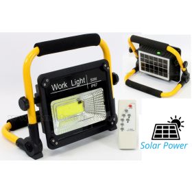   Akkus napelemes és USB töltős hordozható LED munkalámpa reflektor MM743-COB 50W