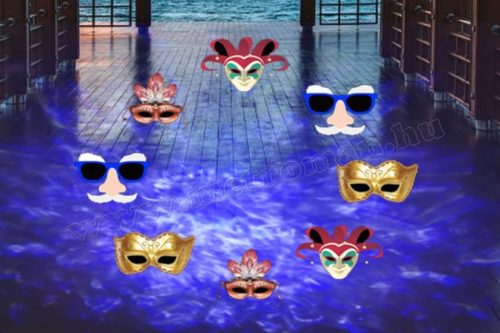 Kültéri színes LED fény projektor kerti hangulat világítás 12 vetítőlappal MM9565 Dual LED