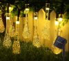 Kültéri napelemes LED fényfüzér, kerti fényfüzér és hangulat világítás,  NLED30EMF Melegfehér Esőcsepp
