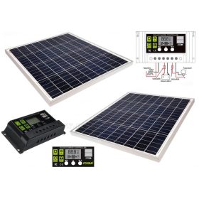   12V 2X60 Watt napelemes töltő szett töltésvezérlővel Poly Solar MP-120W-30/10A-PWM