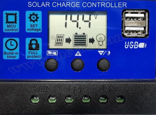 12V 20 Watt napelemes töltő szett töltésvezérlővel Poly Solar MP-2X10W-10A-PWM