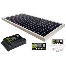  12V 30 Watt napelemes töltő szett töltésvezérlővel Poly Solar MP-30W-10A-PWM
