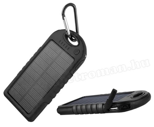 Napelemes Powerbank, külső akkumulátor és telefontöltő, 5000 mA MS14