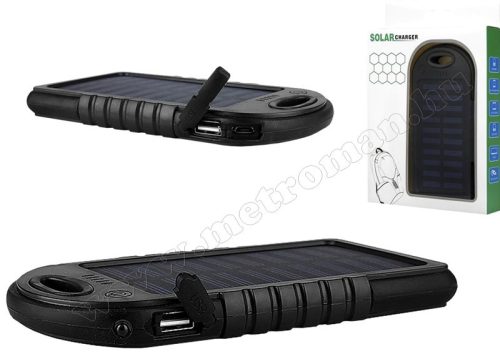 Napelemes Powerbank, külső akkumulátor és telefontöltő, 5000 mA MS14
