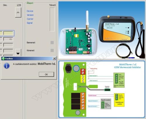 GSM hőmérő, hőmérséklet riasztó és fűtés távirányító MobilTherm-2-XLA