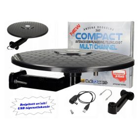   Digitális DVB-T autós, hajó és lakókocsi, erkély TV antenna Multi Channel DVT-T TV-USB-BK