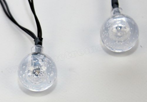 Kültéri napelemes LED fényfüzér, kerti fényfüzér és hangulat világítás NLED30GMF Meleg Fehér Gömb