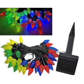   Napelemes Karácsonyi LED égősor, Kerti Fényfüzér, Kültéri, Toboz NLED50PineCone