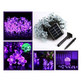   Napelemes kültéri fényfüzér, LED-es kerti fényfüzér és hangulat világítás   NLEDCSL Lila Cseresznyefa Virág