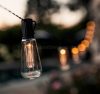 Retró Edison körte izzó formájú napelemes kültéri kerti LED fényfüzér Meleg Fehér