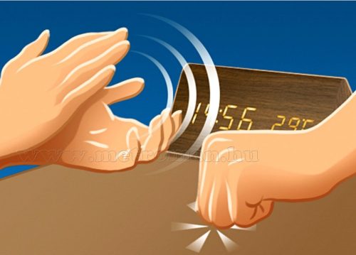 LED kijelzős fa ébresztőóra OC05