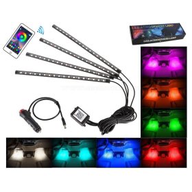   iOS Android vezérlésű Autós RGB LED belső világítás MP3750