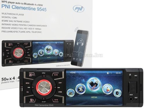 Bluetooth multimédiás autórádió fejegység 4"-os LCD monitorral Clementine MP5-9545BT LCD