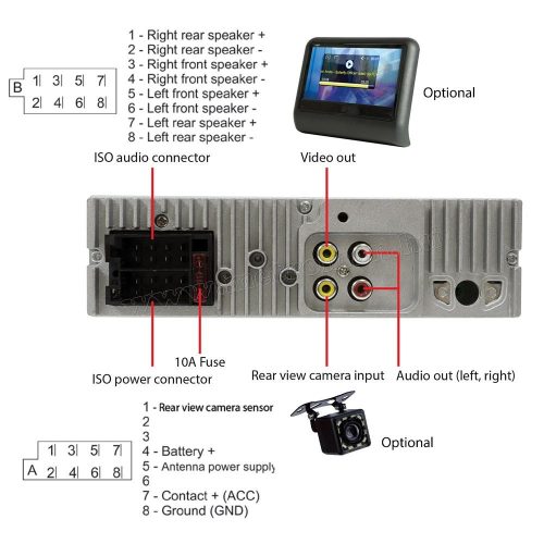 Bluetooth multimédiás autórádió fejegység 4"-os LCD monitorral Clementine MP5-9545BT LCD