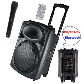   Hordozható Karaoke szett USB/SD/Bluetooth MP3 lejátszóval vezeték nélküli mikrofonnal PAB 25 BT