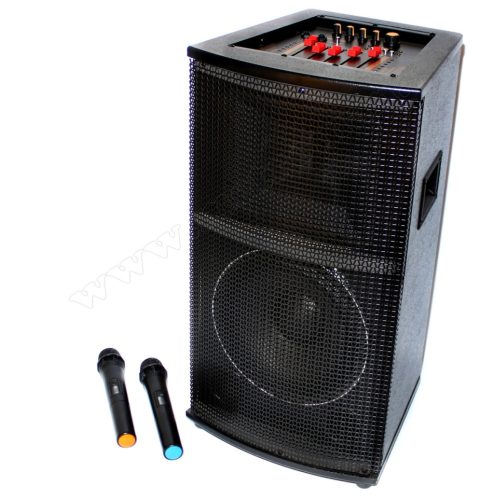 Aktív hangfal karaoke szett, USB/SD MP3 Bluetooth hangszóró vezeték nélküli mikrofonnal PAX25BT SZETT