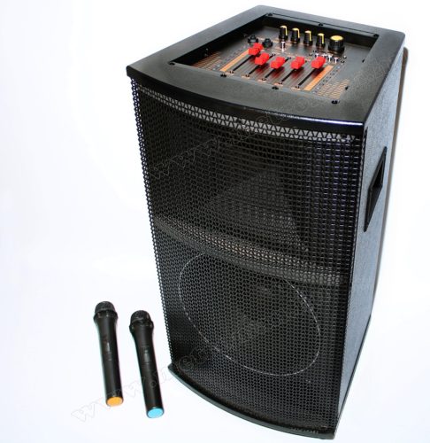 Aktív hangfal karaoke szett, USB/SD MP3 Bluetooth hangszóró vezeték nélküli mikrofonnal PAX25BT SZETT