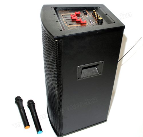 Aktív hangfal karaoke szett, USB/SD MP3 Bluetooth hangszóró vezeték nélküli mikrofonnal PAX25BT SZETT