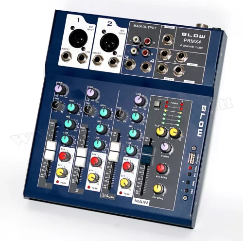 Audió 4 csatornás DJ és Karaoke Keverőpult USB MP3 lejátszóval PRMX4