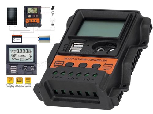 12V 220 Watt napelemes töltő szett töltésvezérlővel MPVMONO220W-1688-PWM MonoSolar