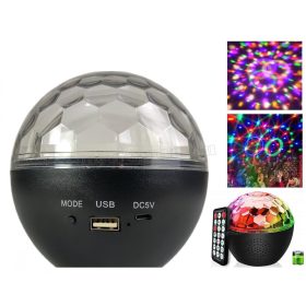   RGB LED Magic diszkó gömb fényeffekt Bluetooth zene lejátszó MQ32RGB-BT