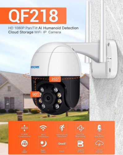 Vezeték nélküli Android iOS Wifi SD kártyás megfigyelőkamera MQF218-FHD