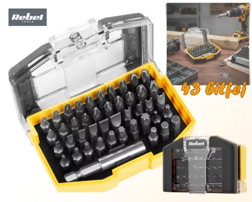 44 részes Mágneses bit fej készlet Rebel MRB1105