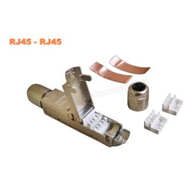   Szerszám nélkül szerelhető RJ45-RJ45 UTP kábel toldó csatlakozó MRJ45CAT7T