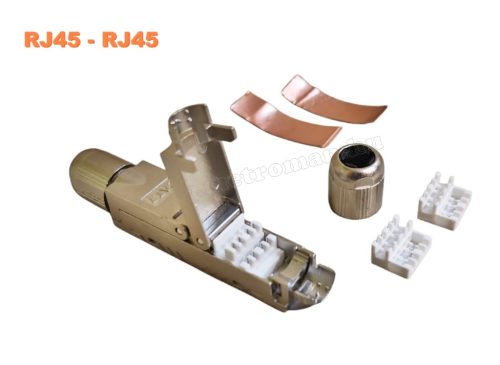 Szerszám nélkül szerelhető RJ45-RJ45 UTP kábel toldó csatlakozó MRJ45CAT7T