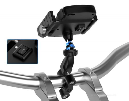 Kormányra szerelhető motoros telefontartó és vezeték nélküli telefon töltő MRP5914