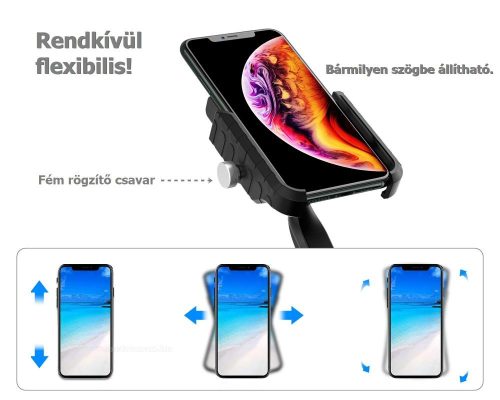 Kormányra szerelhető motoros telefontartó és vezeték nélküli telefon töltő MRP5914