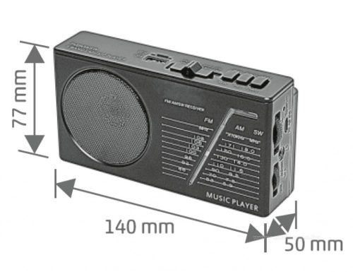 Napelemes Bluetooth zseb rádió és multimédia lejátszó MRPH1