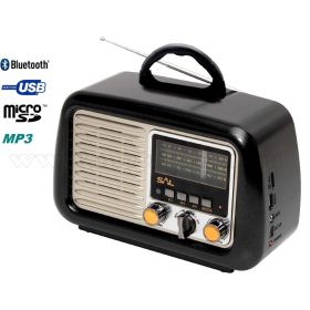   Retro táskarádió és multimédia lejátszó, MP3, Bluetooth, USB/MicroSD RRT2B