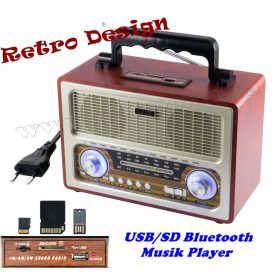   Hordozható Retro rádió és USB/SD MP3 Bluetooth Multimédia Zenelejátszó RRT 3B