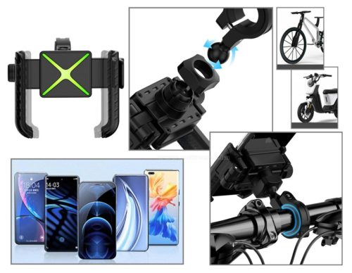 Motoros kerékpáros kormányra rögzíthető telefontartó MRW48