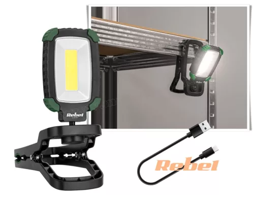 Csíptethető akkumulátoros COB LED munkalámpa MRZ3496