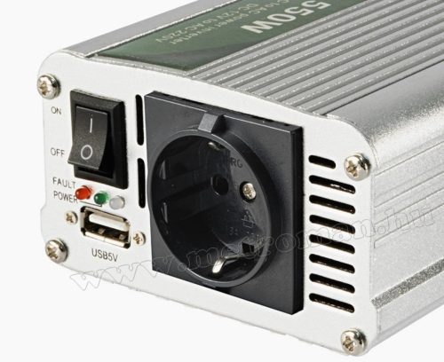 Feszültségátalakító, inverter, 12/230V 500/1000 Watt, SAI 100 USB