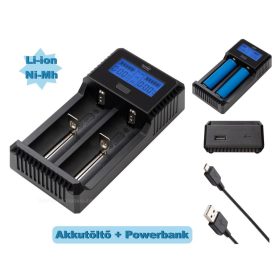   Li-ion és Ni-Mh akkumulátor töltő Powerbank funkcióval MSBC2