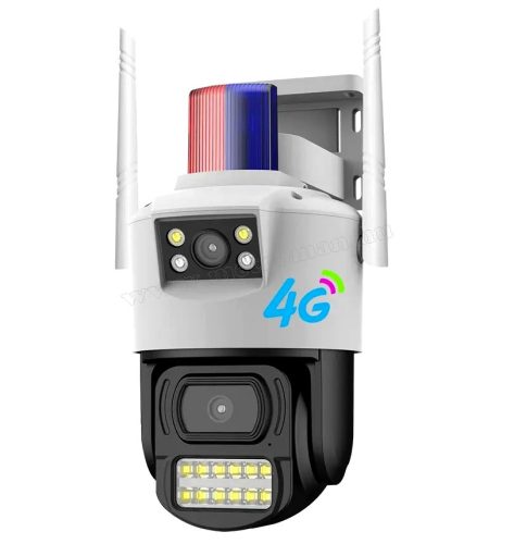 4G IP kamera, mobilnetes SIM kártyás kültéri biztonsági kamera MSC07-4G-EU-PTZ DUAL-CAM V380PRO
