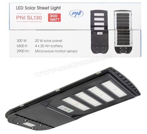 Oszlopra szerelhető napelemes kültéri lámpa, Utcai LED lámpa PNI SL130