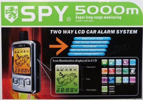 LCD távirányítós autóriasztó SPY FM700