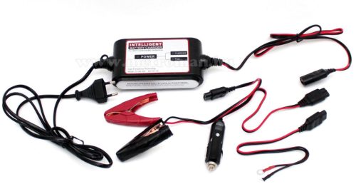 Intelligens automata akkumulátor töltő, csepptöltő, 12 V/2A Carstel 01.80.028
