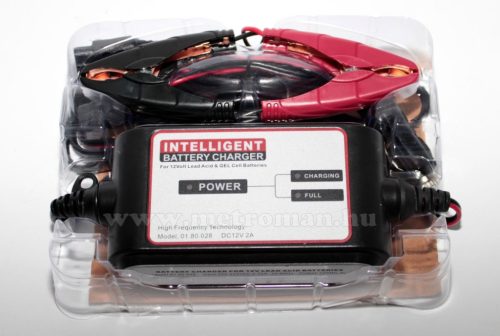 Intelligens automata akkumulátor töltő, csepptöltő, 12 V/2A Carstel 01.80.028