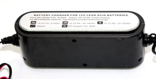 Intelligens automata akkumulátor töltő, csepptöltő és tápegység 12 V/8A Carstel 01.80.088